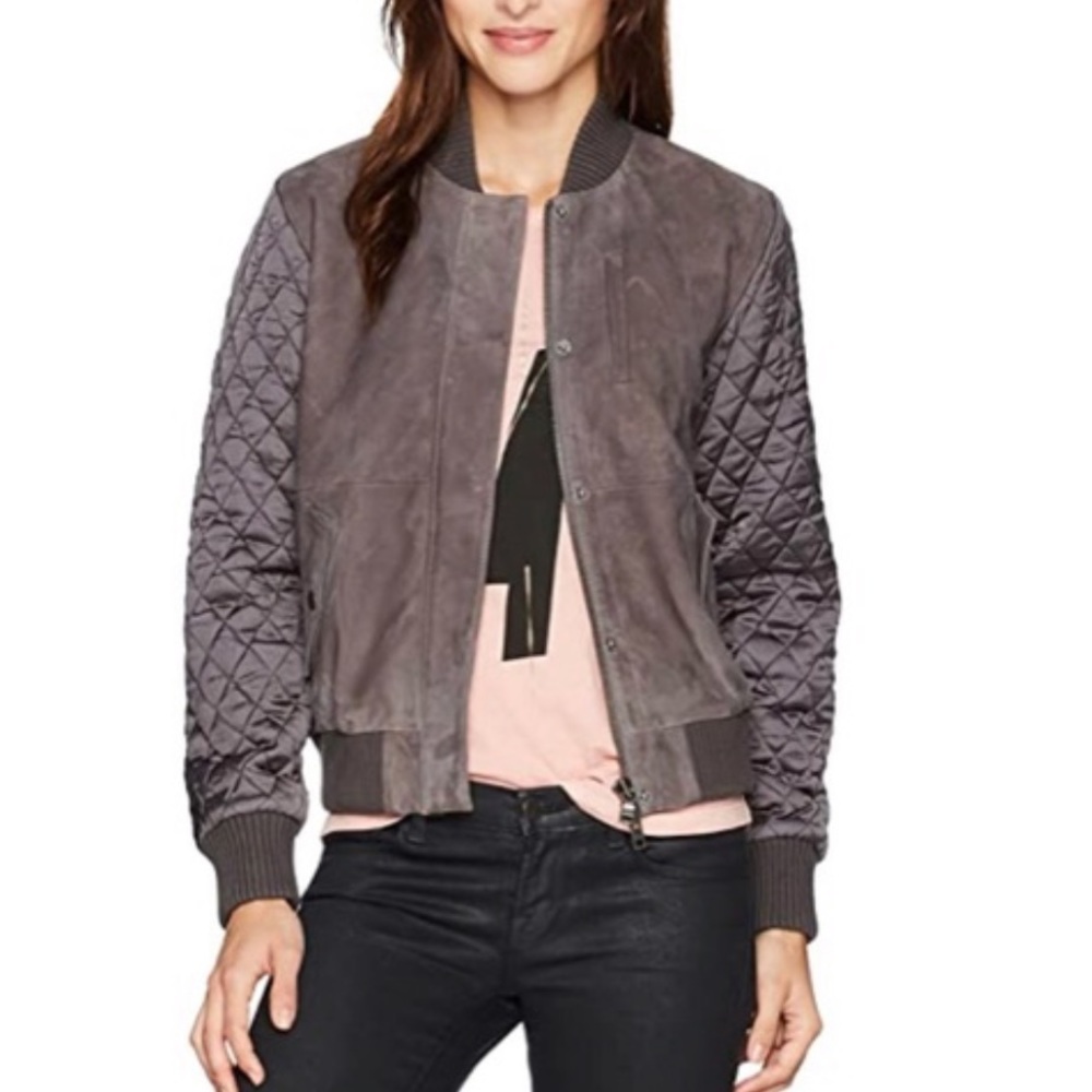 Michael stars galvanized suede bomber